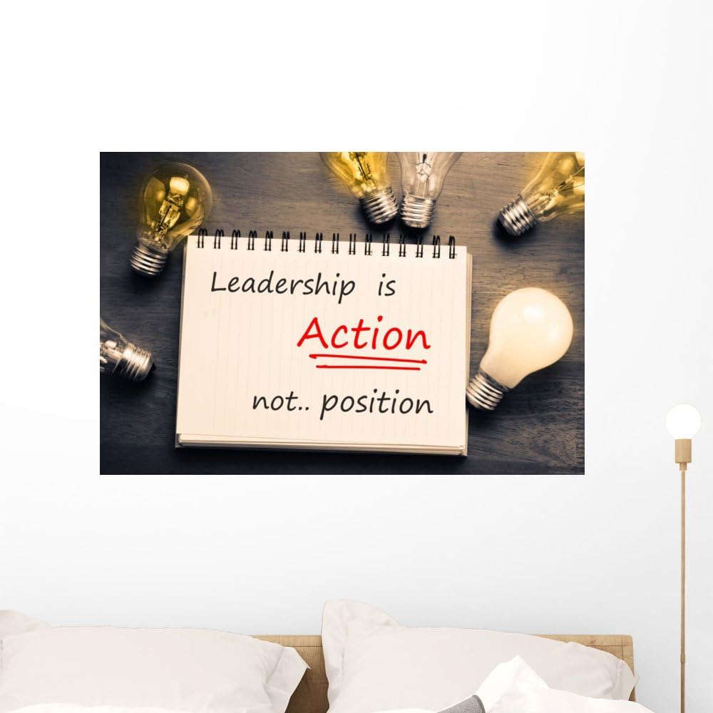 Wallmonkeys WM359980 Leadership is Action Wall Decal Peel and Stick Graphic (36 in W x 24 in H)