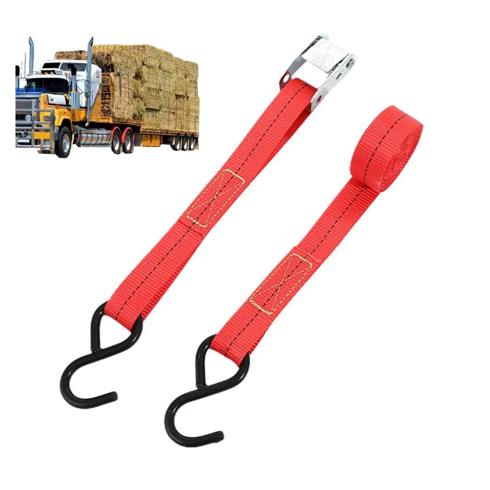 Zurrgurte, Zurrgurte fürs Auto, 5 m, Ratschengurt-Seilspanner, wasserdichte LKW-Gurte, verschleißfestes Gurtband, robuste Frachtgurte(Rosso)