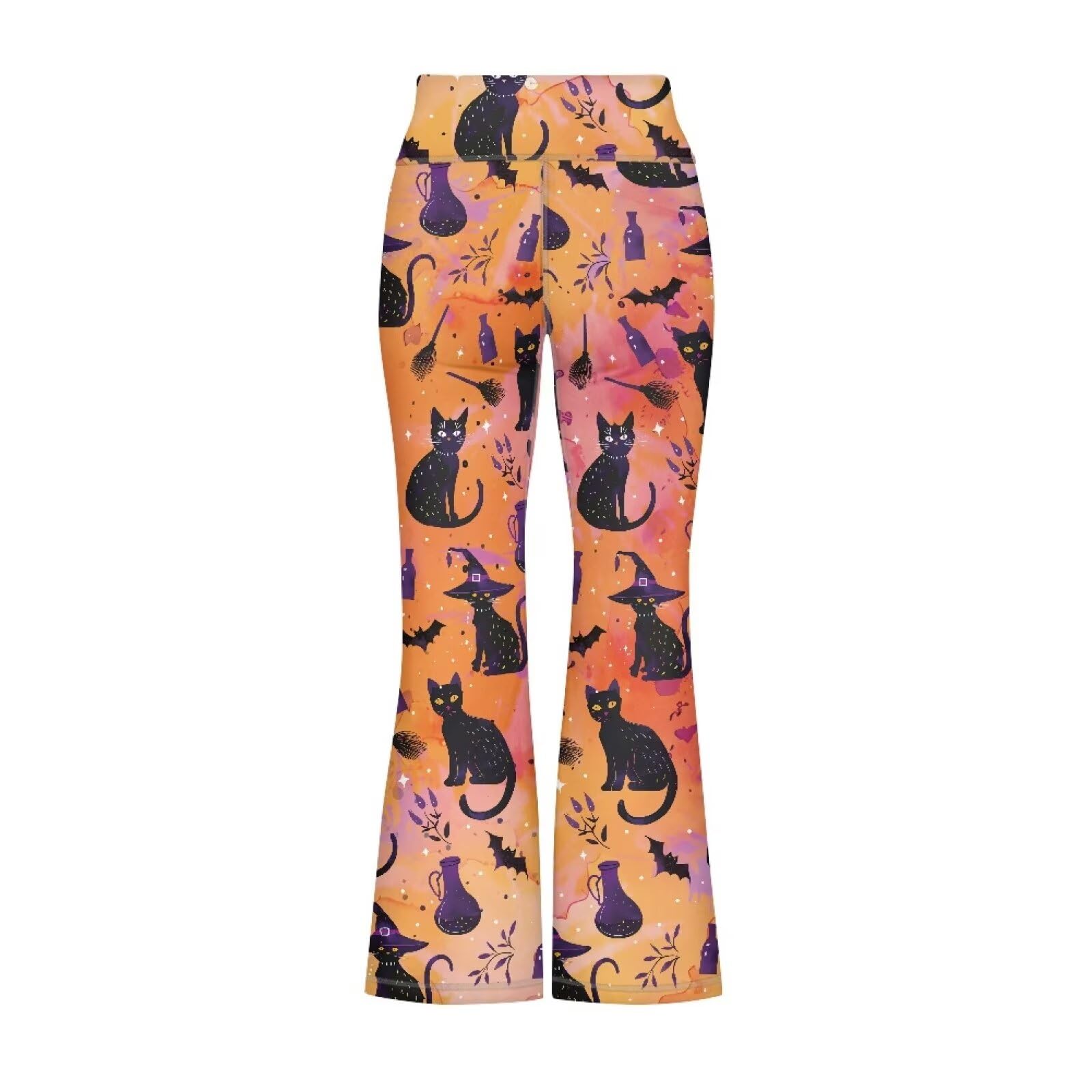 Yruonazao Cool Cat Pants for Teen Girls Yoga Pants Size 5-6 Kids Clothes Girls Flare Leggings High Waisted Yoga Bootcut Pants Full Length Bell Bottoms for Yoga,Pilates,Workouts,Running,Cycling