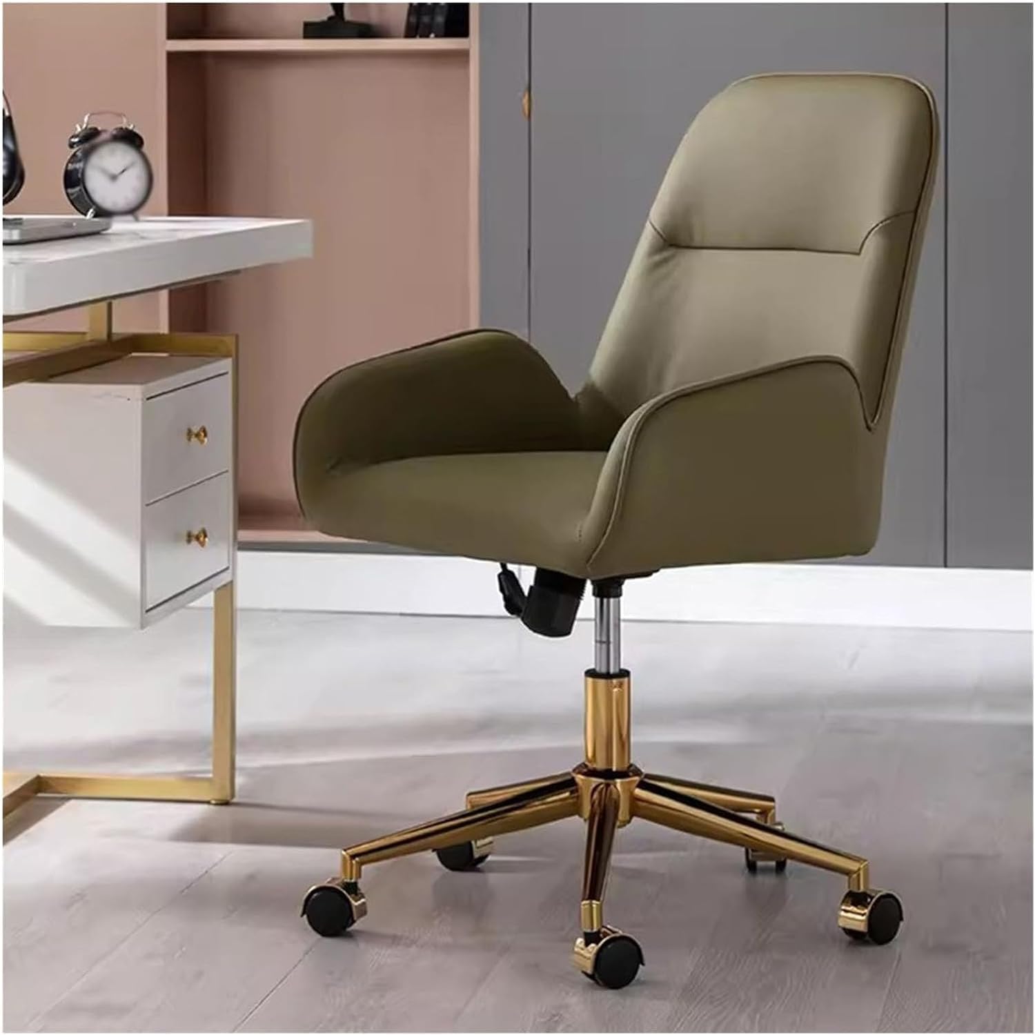 METTEOR Office Chair - table PU Leather Task Chair Adjustable Swivel Design Supports Up to 250 lbs Ideal for Home & Office Use (Grün)