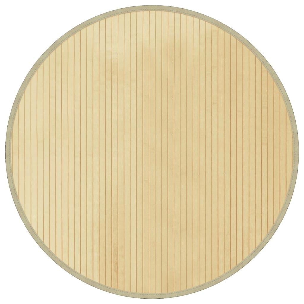 Tapis rond naturel en bambou 80 cm pour salon et cuisine vidaXL