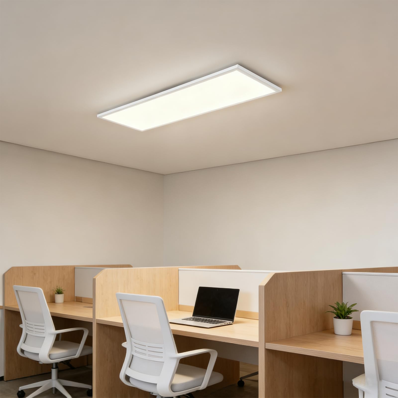 LED Panel Deckenlampe - 80x30cm Lang Rechteckig Deckenleuchte | Flach 39W Deckenpanel Dimmbar mit Fernbedienung Weiß Küchenlampe Tageslichtlampe für Büro Küche Flur Wohnzimmer Schlafzimmer