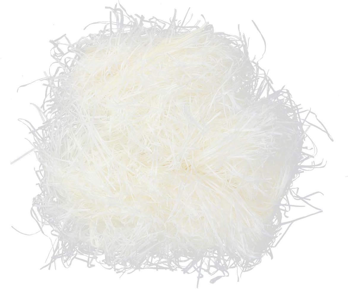 Supvox 100G Crinkle Cut Paper Shredded Paper Shred Filler For Packing Gift Baskets Boxes Filling (Cream White)
