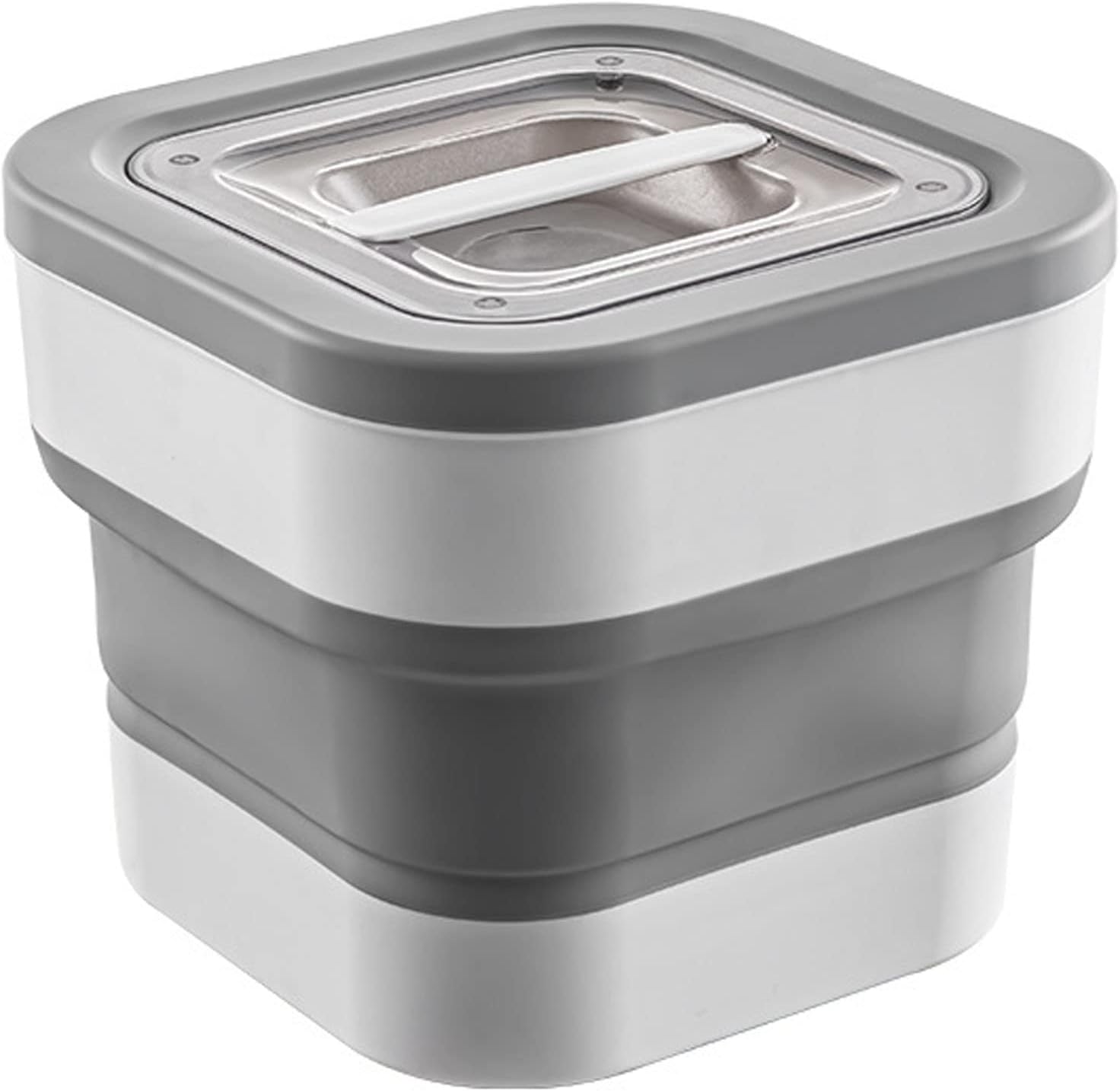 Grey Collapsible Dog Food Container with Lids,Plastic Large Containers Bin,Leak Proof Seal Kitchen Cereal Rice Storage Bin,Food Storage Containers For Storage Dog Cat Small Pet Food