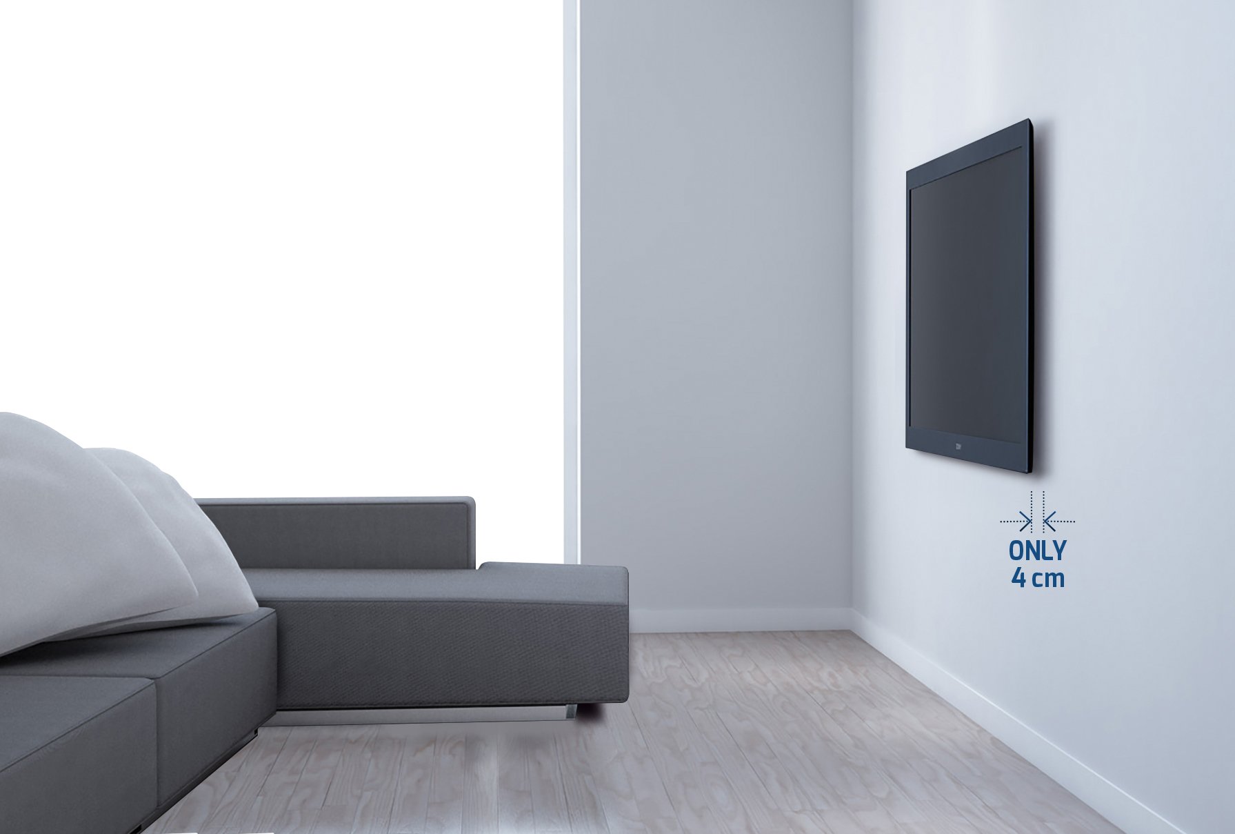 Supporto TV A Parete Meliconi Slimstyle Plus 400 Duo 32''-88'' VESA 400 - Inclinabile, Portata 60 Kg - Made In Italy