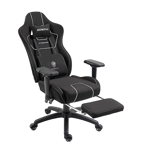 Dowinx ゲーミングチェア 椅子 オフィスチェア デスクチェア チェア リクライニングチェア イス いす ワークチェアpcチェア パソコンチェア 幅広 通気性 布生地 高反発 リクライニング140度 ポケットコイルクッション テレワーク 疲れない お尻に優しい ブラック LS-6657B01