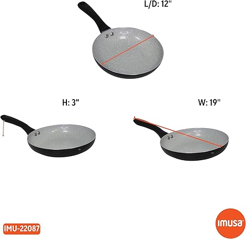 Miniatura 8 de IMUSA - Sartén antiadherente de cerámica de 12 pulgadas con mango Cool Touch, color negro mate