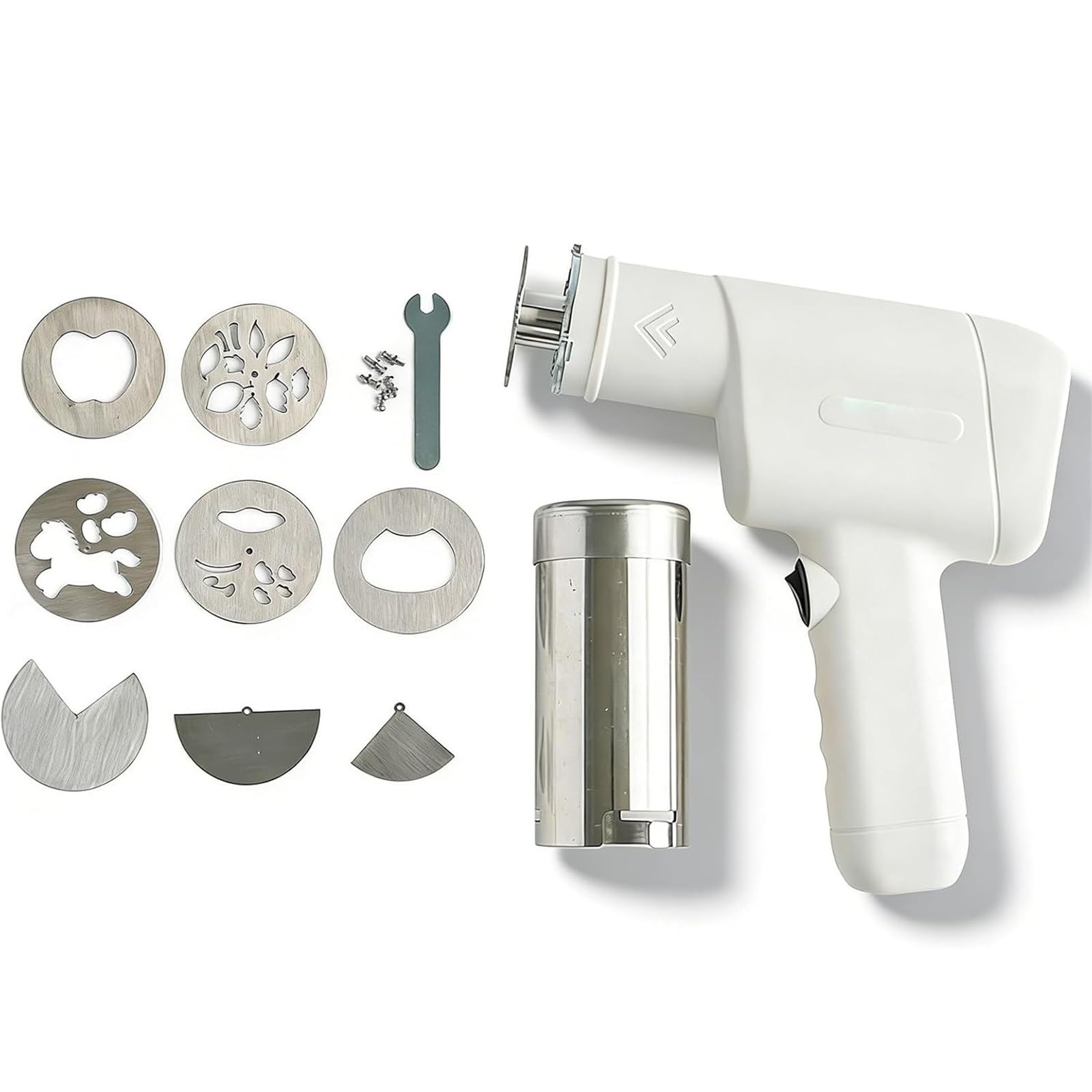 Kit de fabricación de jabón con extrusor de jabón eléctrico y moldes de silicona, incluye 5 placas redondas de prensa, fácil de desmontar y limpiar, perfecto para manualidades creativas y para regalar