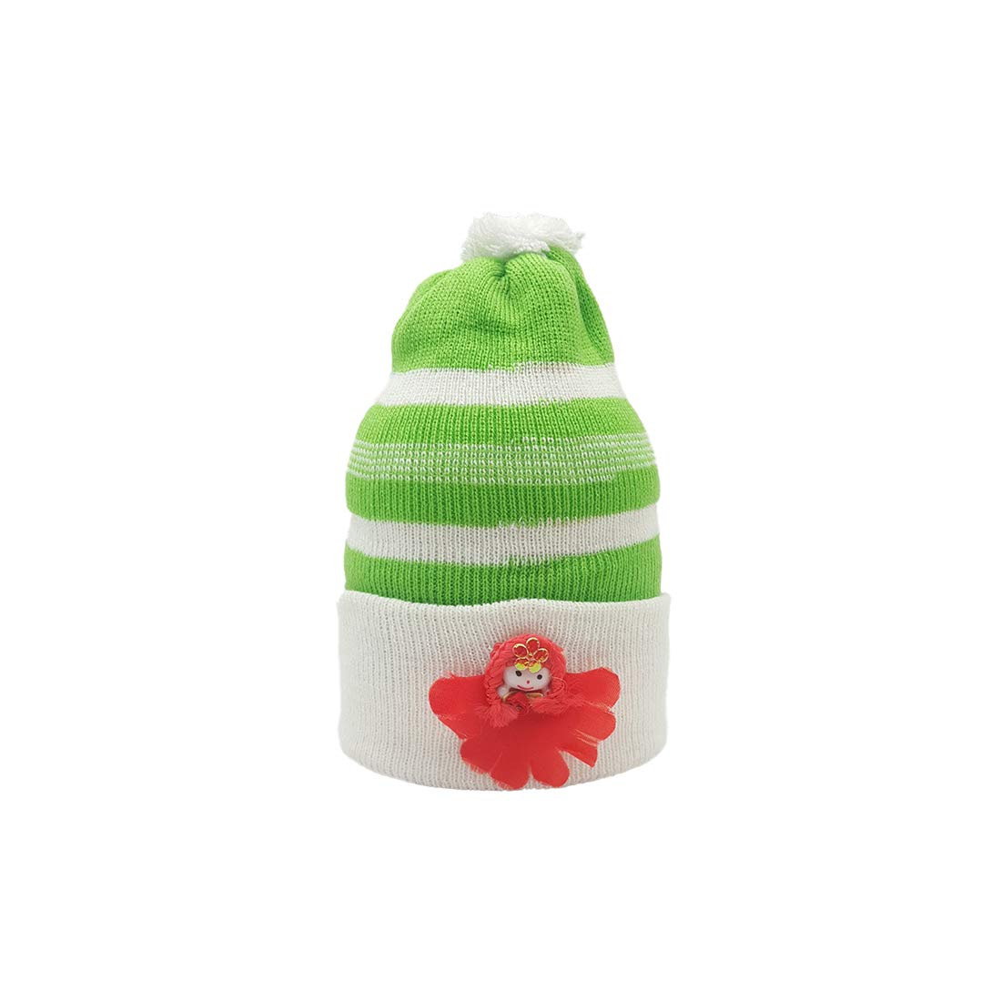 Sane Moda Designer Baby Winter Warm Woolen Beanie Cap for Kids Girl's Stretchable Fabric, Fits 1 Year to 15 Years Kids/Soft & Smooth