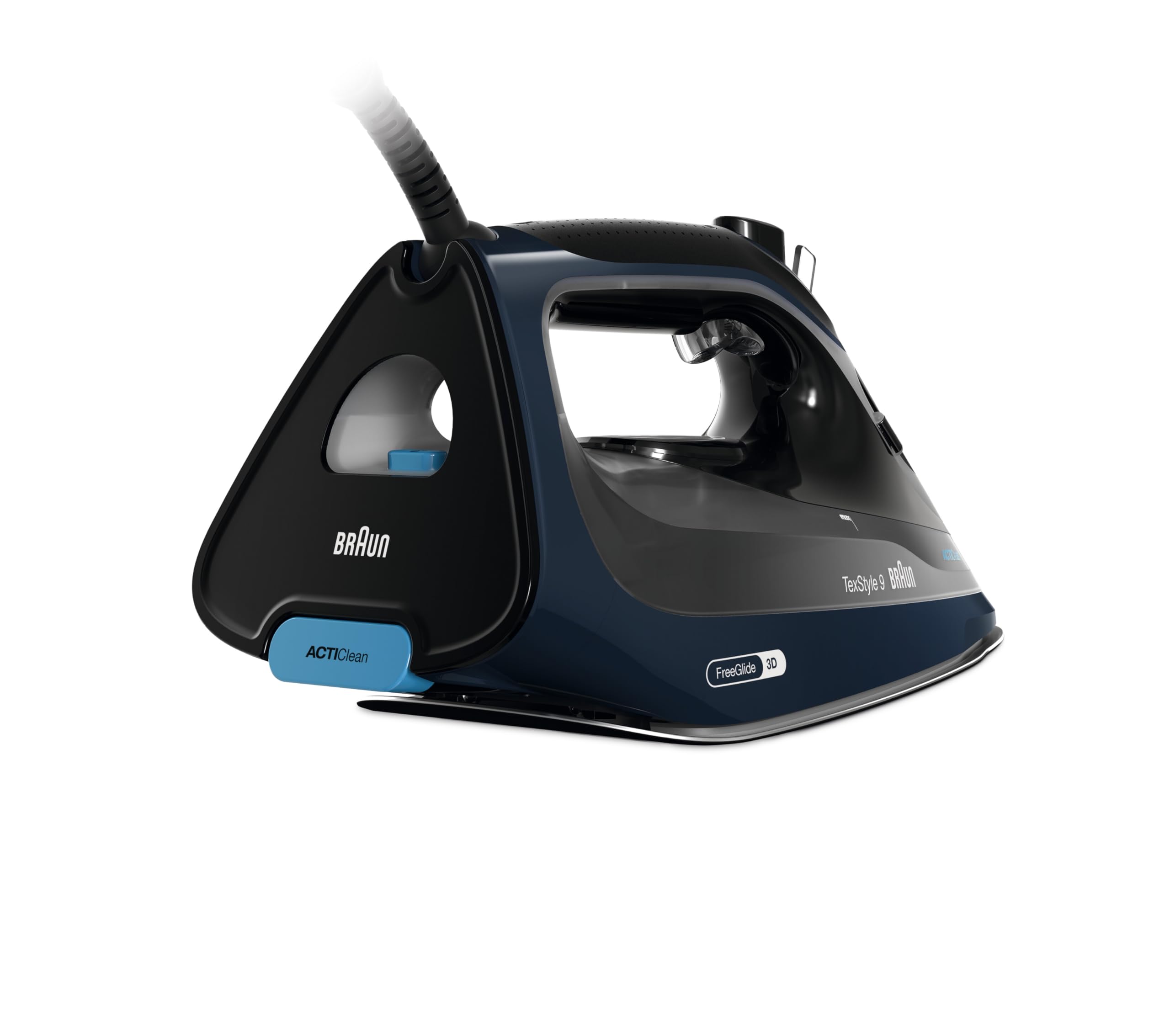 Braun TexStyle 9 SI9682DB Ferro da Stiro a vapore con 5 Anni di Assistenza, Colpo Vapore 260g/min, Modalità ECOMODE Risparmio Energetico, Piastra Freeglide 3D Eloxalplus, Serbatoio 330ml, Blu