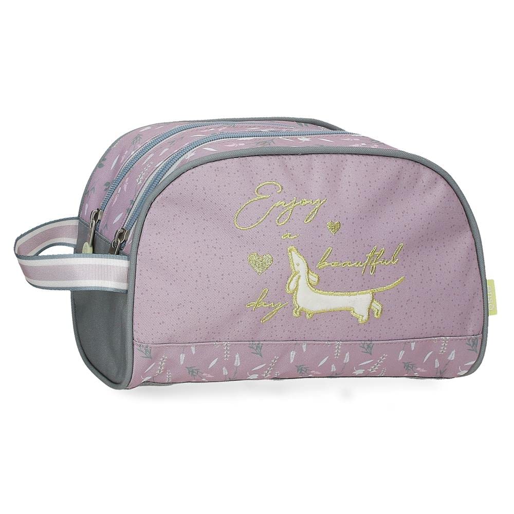 Beauty Case Enso New Vibes – Borsa Tracolla Rosa E Blu, 26x16x11 Cm, Con Scomparti, Perfetta Per Scuola E Viaggi