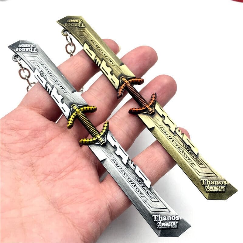 Image of Yaa Catchy Avengers Thanos hand with all Infinity Stone Gauntlet and Double-Bladed Sword KeyChain Key ring best Gift for (Thanos Lovers) Keychains