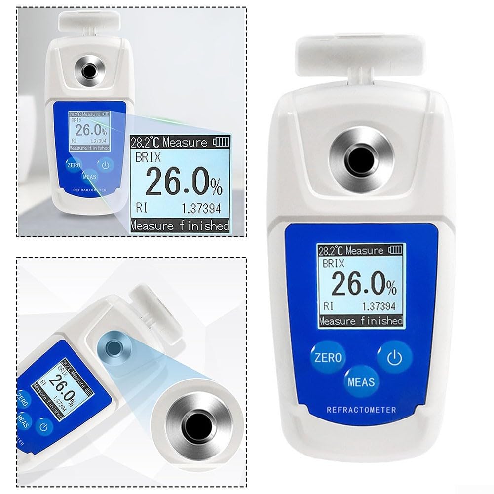 Refractómetro digital del sacarímetro con la compensación automática de la temperatura para la prueba del contenido del azúcar del jarabe de la miel y del jugo de la fruta de la bebida azul blanco