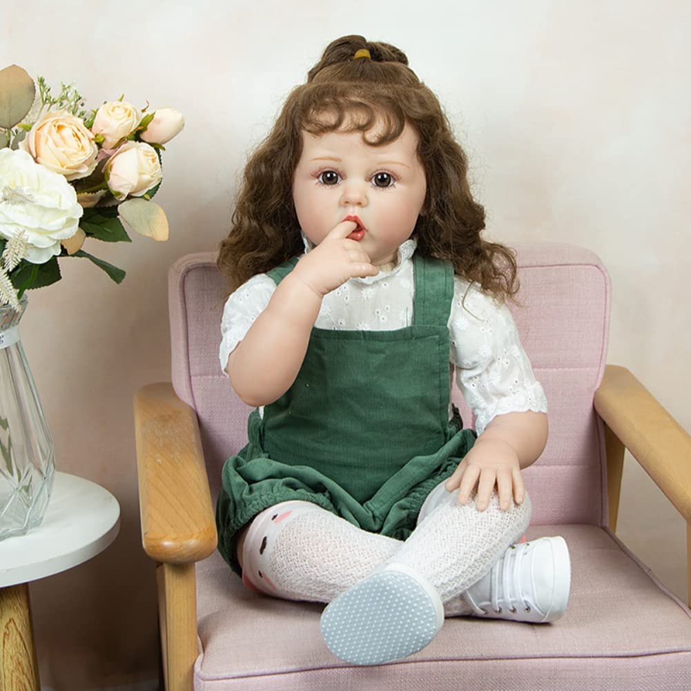 Lonian 60CM Bambole in Silicone Sorridenti Che Sembrano Veri Giocattoli Fatti a Mano dal Corpo Morbido Bambole del Bambino Rinato Realistiche per Ragazze Bambole Giftdler di Compleanno