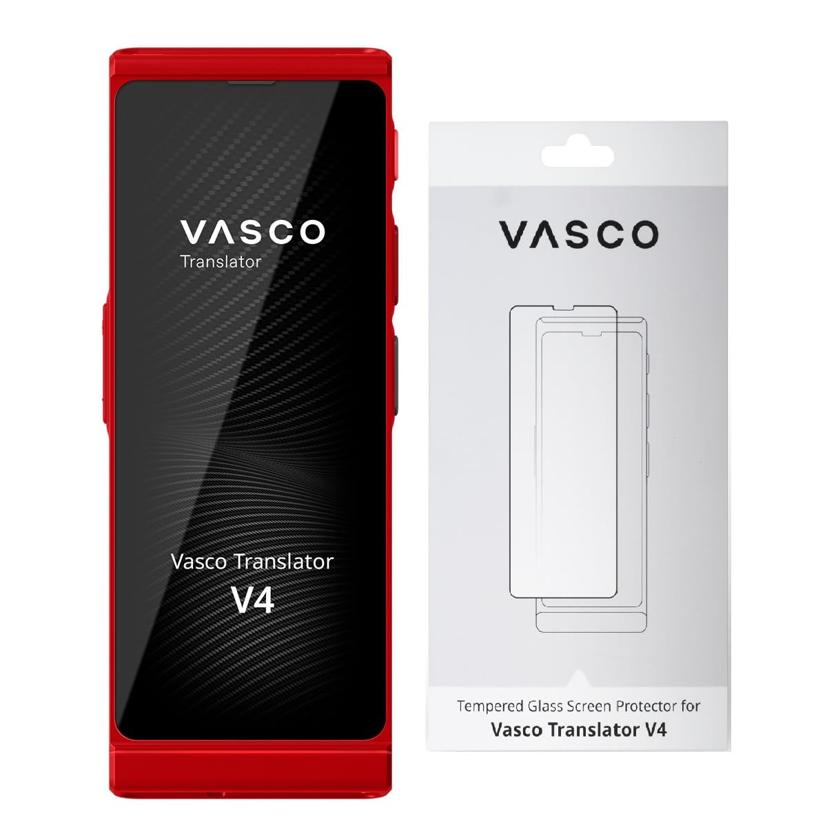 Vasco V4 Language Translator Device with Free Lifetime Internet in Almost 200 Countries + Vasco Tempered Glass Screen Protector