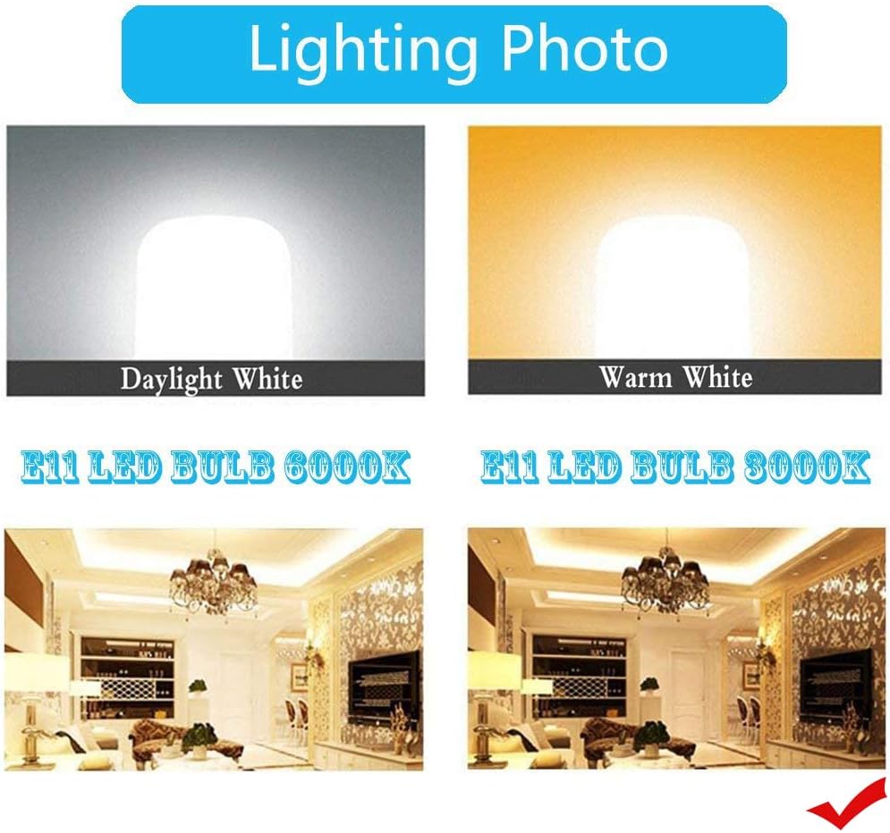E11 Led，8W Dimmable E11 Mini Candelabra led，80W Halogen Bulb Replacement，800LM,AC110V-130V，JD T3/T4,Warm White 3000k,for Indoor Decorative Lighting(2 Packs)