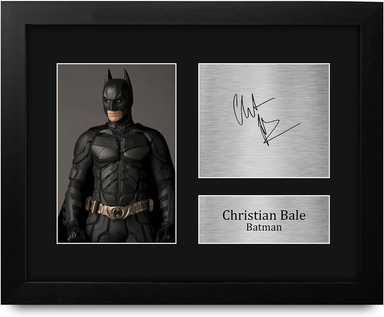HWC Trading Christian Bale Batman Gifts USL Framed Printed Signed Autograph Picture for Movie Memorabilia Fans - US Letter Size