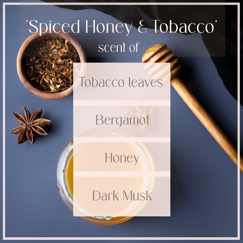 Amazon.com: Spiced Honey & Tobacco Scented Candle for Home – Handcrafted in  USA – Aroma Candle for Relaxing, Best Birthday Gift, Boyfriend, Dad &  Friend Gift – Natural Soy Wax Scented Candles