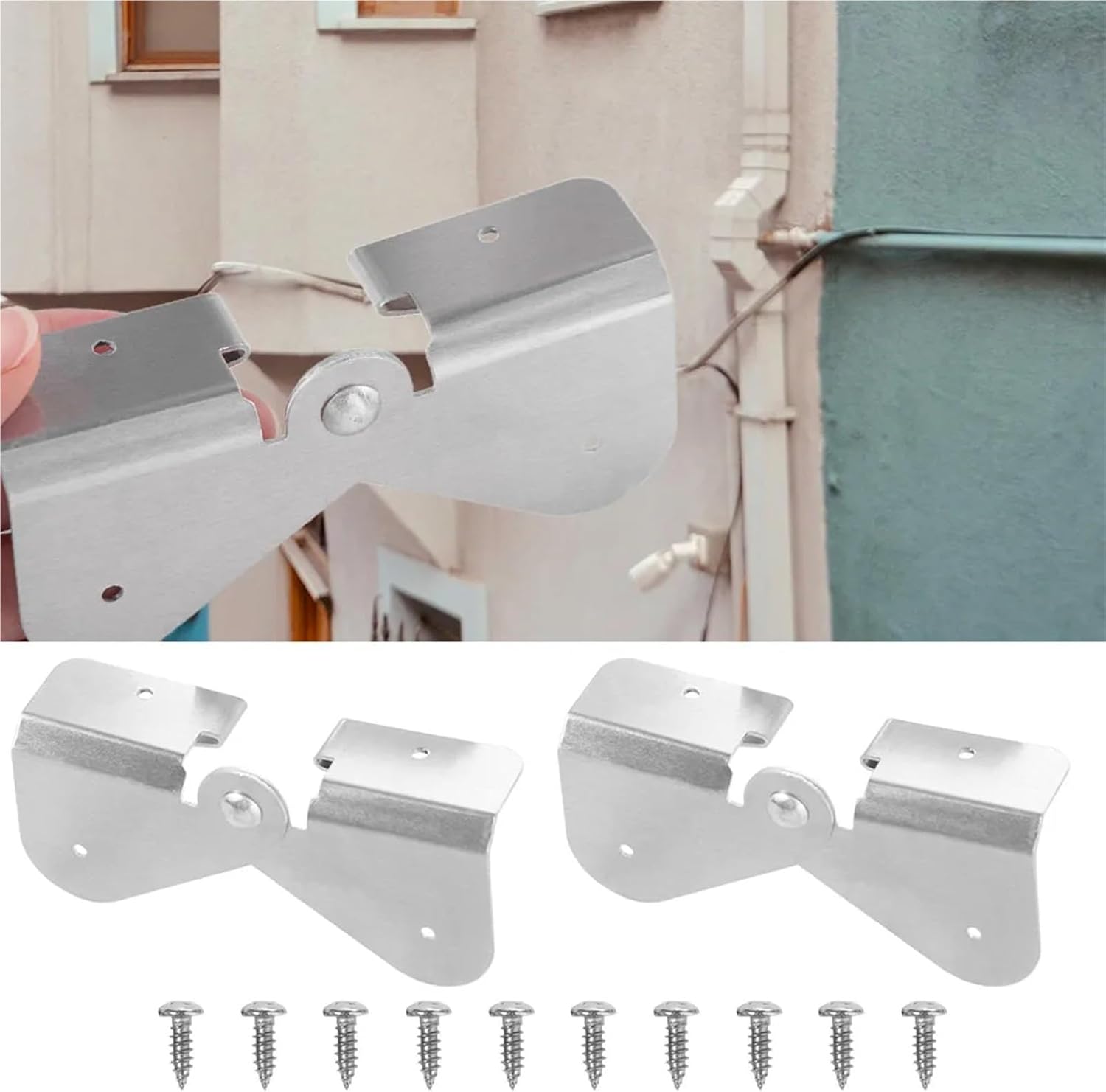 Downspout Hinge 4 Sets Waterproof Flip-Up Gutter Extension Hinge with Anti-Slip Design