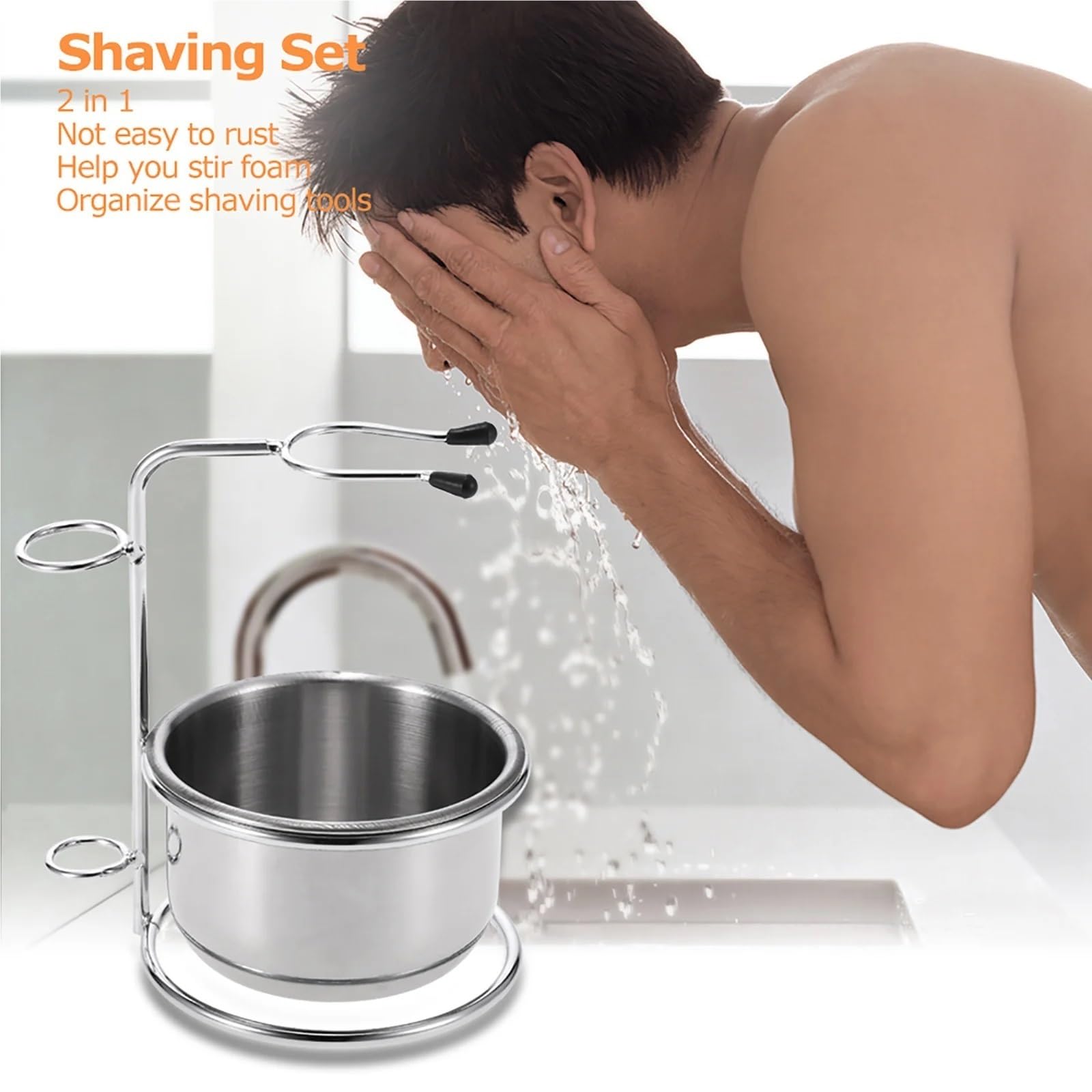 Soporte de afeitado for hombre, taza afeitar seca o húmeda, soporte for barba masculina, jabonera
