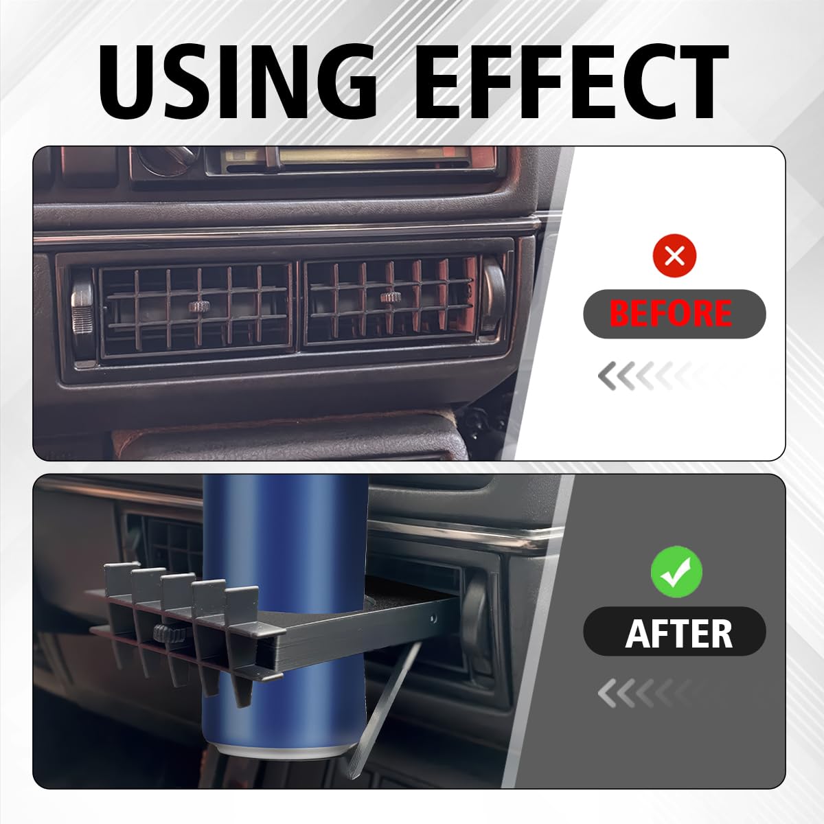 Portabicchieri per VW Golf 2 Mk2/VW Jetta 2, con inserto retrattile per bocchetta dell'aria, per varie lattine di bevande, tazze da caffè
