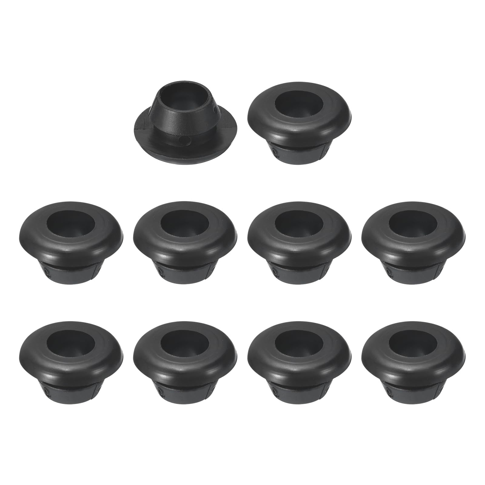 Unifizz 30Pcs Rubber Grommets, 7mm ID 9mm Drill Hole Plug Sealing Rings, Quick-Fit Wire Protection for Electrical Enclosures and DIY Routing, Black