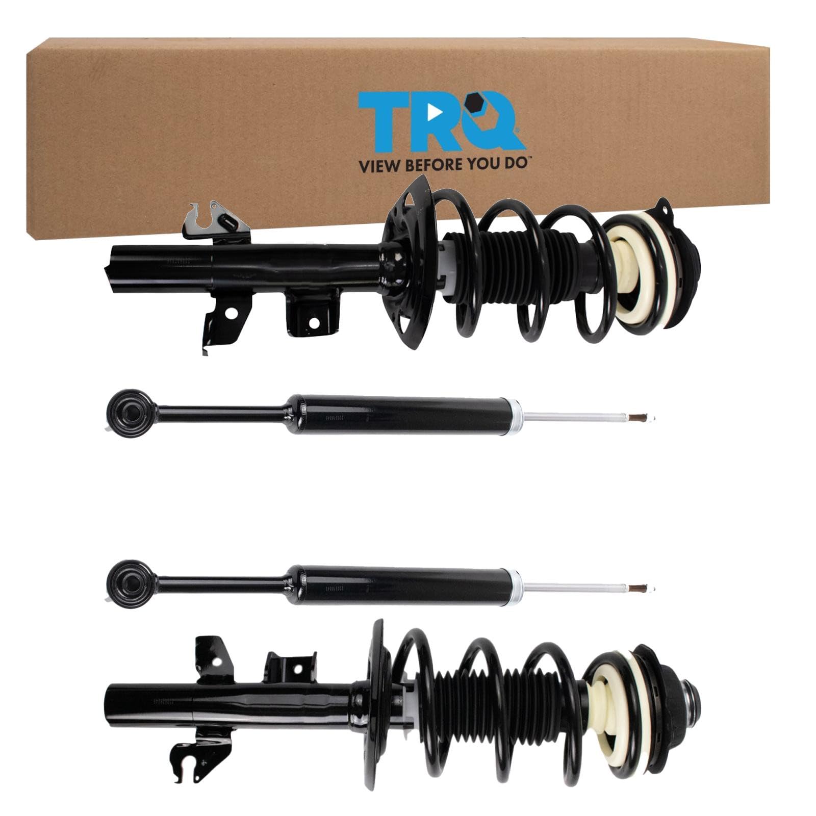 TRQ Front and Rear Complete Strut Assembly &amp; Shock Absorber Kit Complete Strut &amp; Coil Spring Assembly Compatible with 2014-2018 Jeep Cherokee