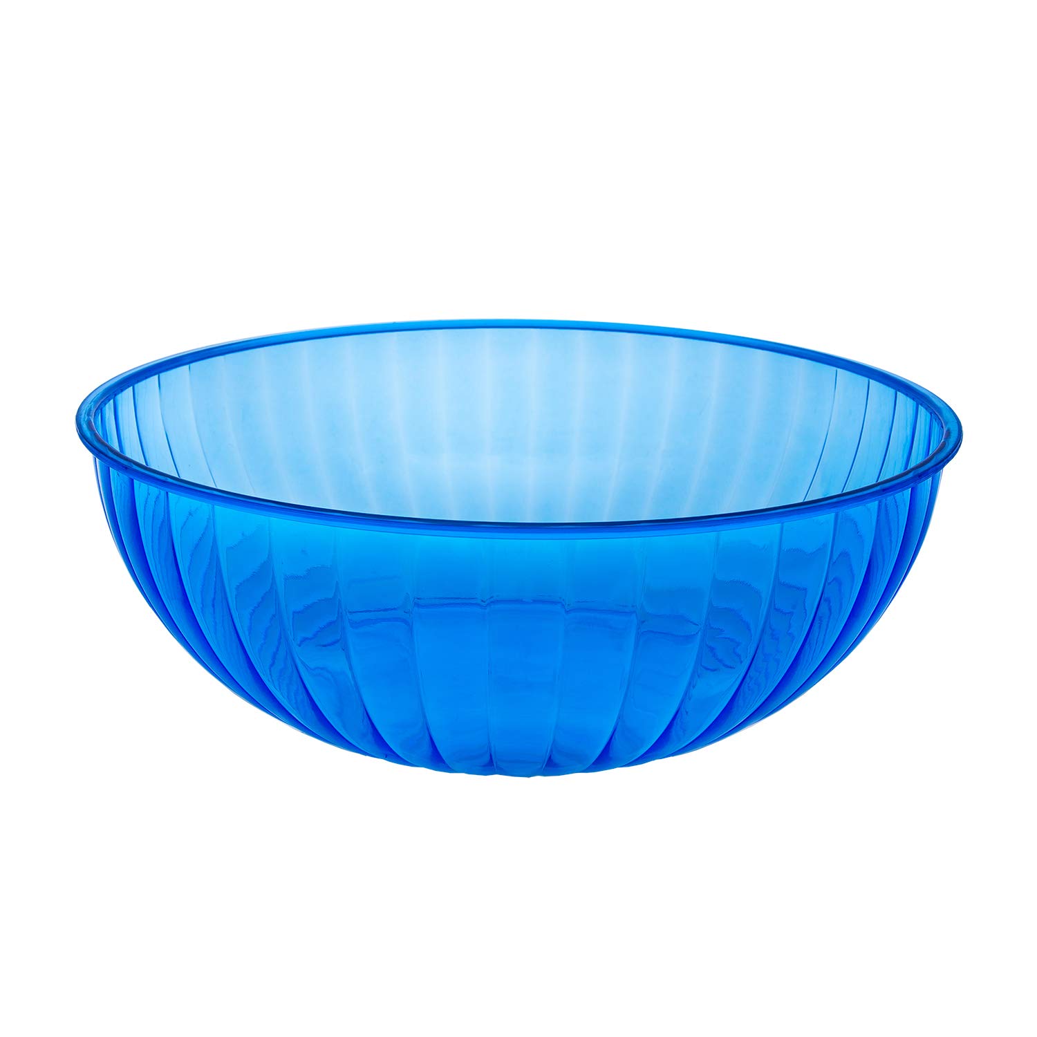Party Essentials Hard Plastic 192 OZ./6 QT/1.5 Gallon Large Serving Bowls For Punch/Salad/Snack/Treat/Fruit, 3-Count, Neon Blue