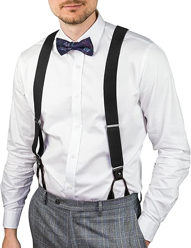 Miniatura 6 de AWAYTR - Tirantes para hombre con extremo de botón elásticos ajustables en forma de Y