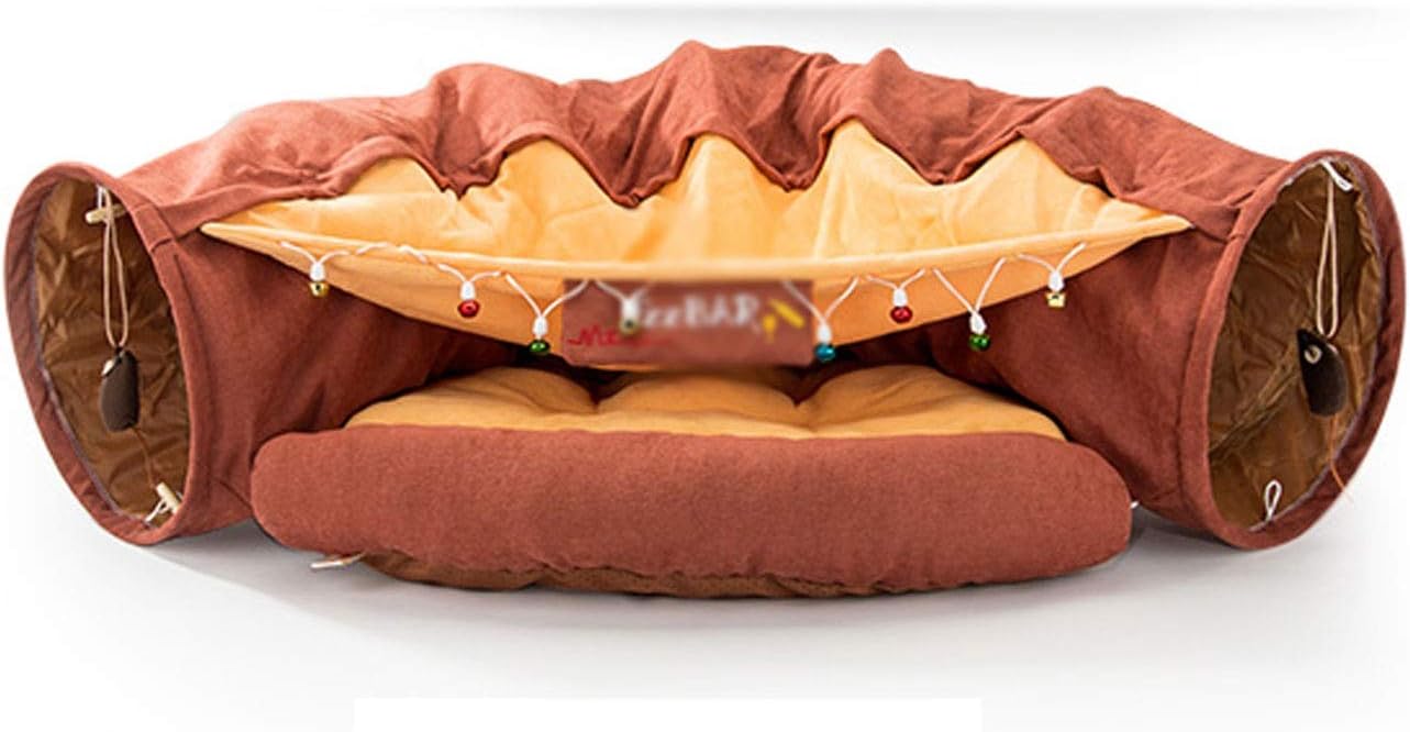 Dogs and Cats Pet pad Cat Tunnel, Large Indoor Outdoor Collapsible Pet Toy Tunnel Tube with Bag for Puppy, Kitty Pet Bed (Color : Green)