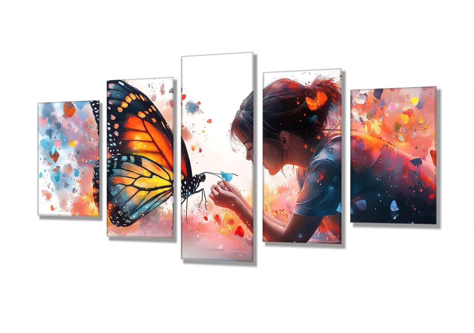 Diamentowa sztuka dziewczyna motyl obraz diamentowy 5 sztuk, zestawy do haftu krzyżykowego dla dorosłych, 5D DIY kryształowe zestawy rzemieślnicze, dla początkujących, pełne okrągłe wiercenie