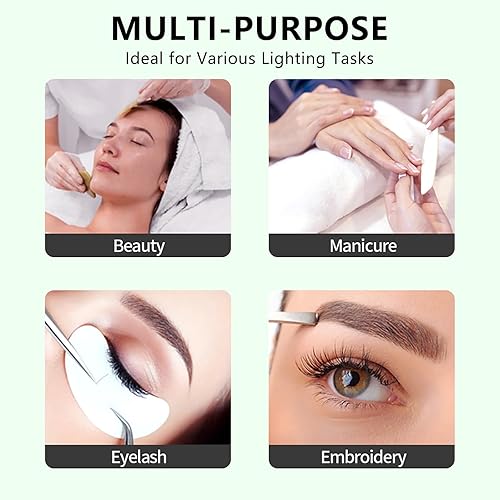 Miniatura 7 de Luz de media luna para escritorio de uñas, lámpara plegable de media luna para uñas, brillo ajustable, luz de media luna para uñas, luces de media