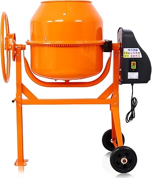 Portable 5 Cu Ft Concrete Cement Mixer 2/3 H P Electric Mixer Machine with Wheel Freestanding Barrow Machine 120V Concrete Mixer Machine Portable Cement Mixing Machine for Stucco Mortar Seeds