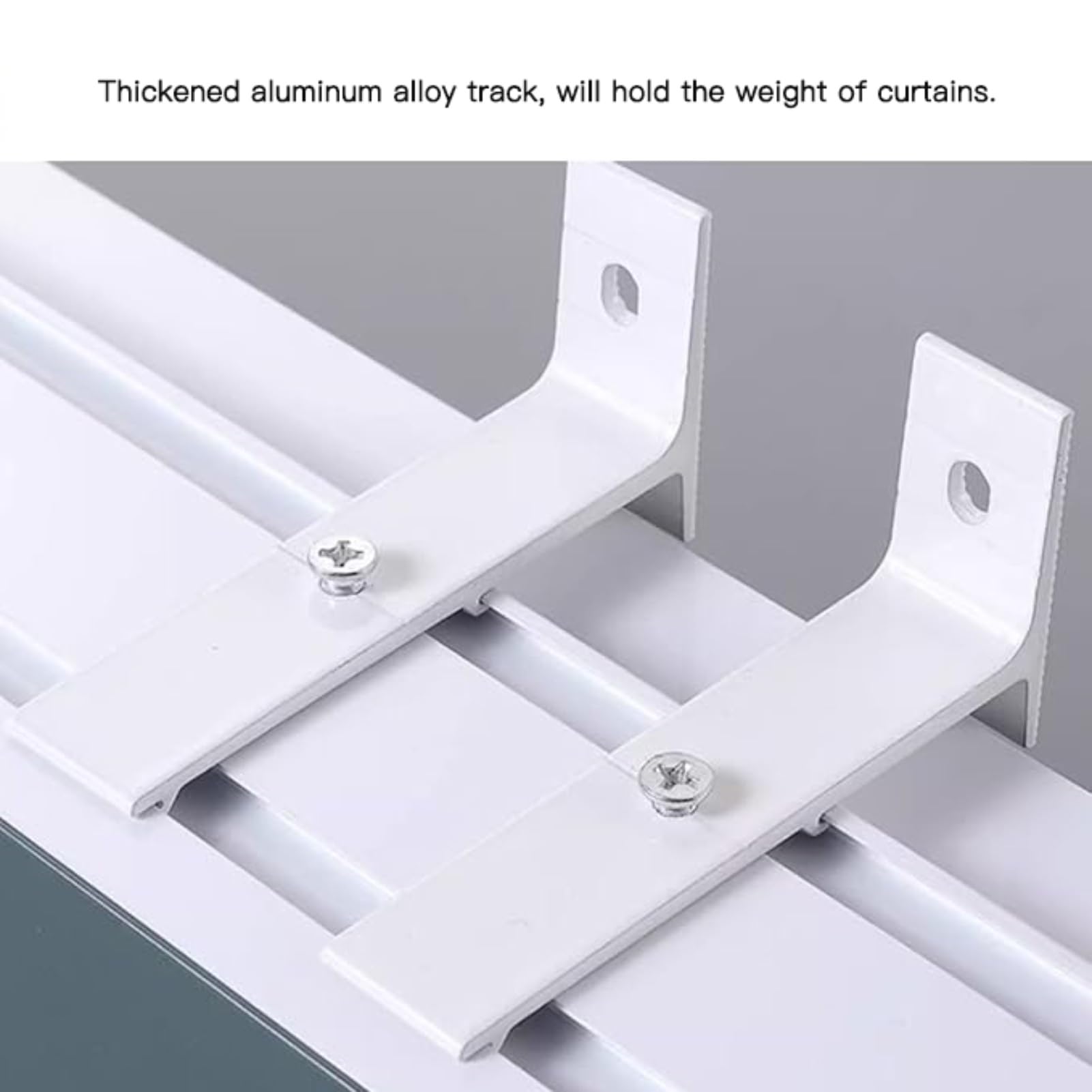 Panneau de corniche sans rail pour tringle à rideaux murale - Idéal pour salon, chambre à coucher et cuisine - Support latéral de 100 cm pour rideaux élégants