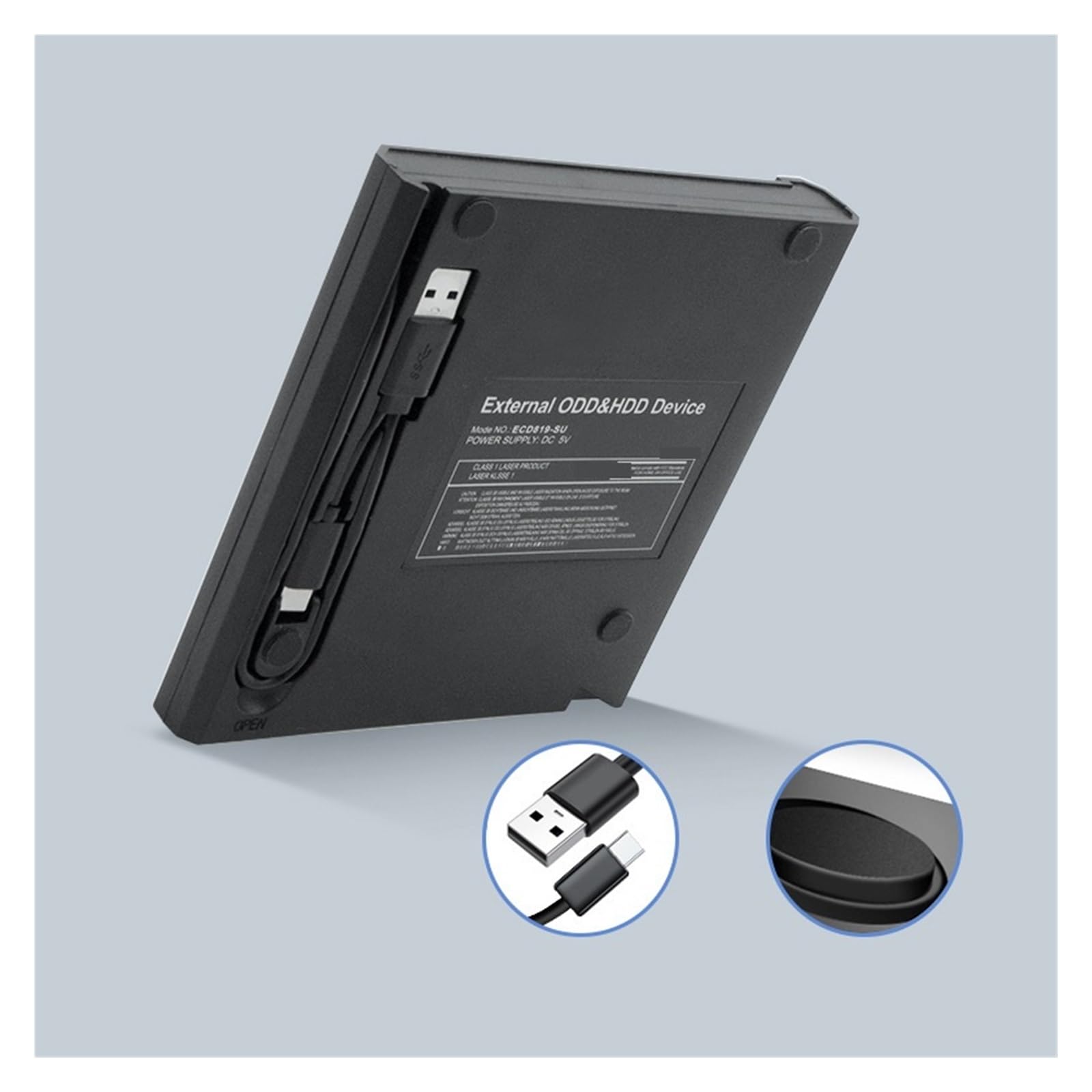 Lettore Dvd unità Ottica Esterna USB 3.0 Masterizzatore Dvd for Computer Portatile Lettore di unità Ottica Mobile Esterna(Yellow)