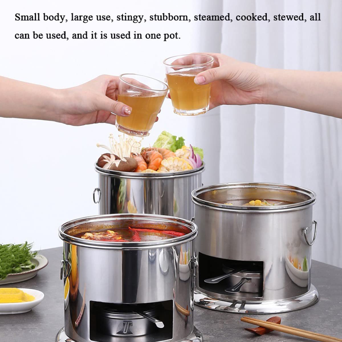Ré Chaud De Camping Portable En Acier Inox - Allumage Piezo, Paravent Anti-vent, Pliable - Pour Randonnée