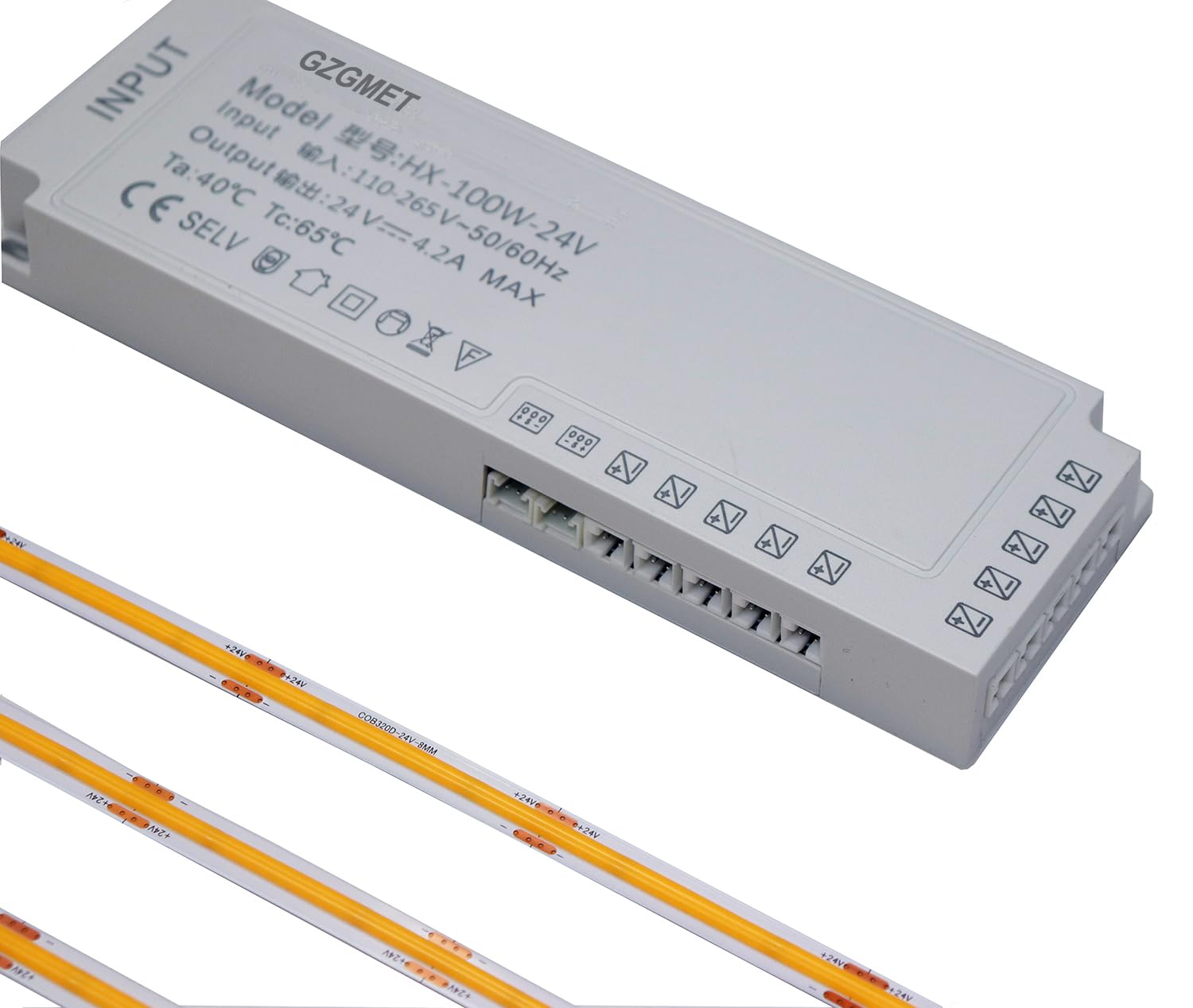 Kit luci sotto il mobile strisce LED COB ultra sottili luci luminose sotto il bancone cucina armadio bancone banco da lavoro computer (bianco neutro 4000 K, 8 x 2