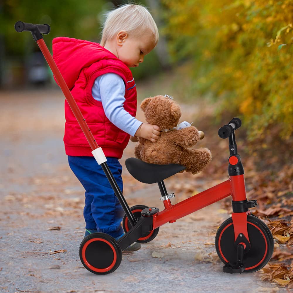 HUOLE Bicicletta Senza Pedali, Bici Senza Pedali, Materiale di Metallo Leggero, Triciclo Bambini Giochi, Bicicletta Equilibrio per Bambini 1-2 Anni, Camminatore