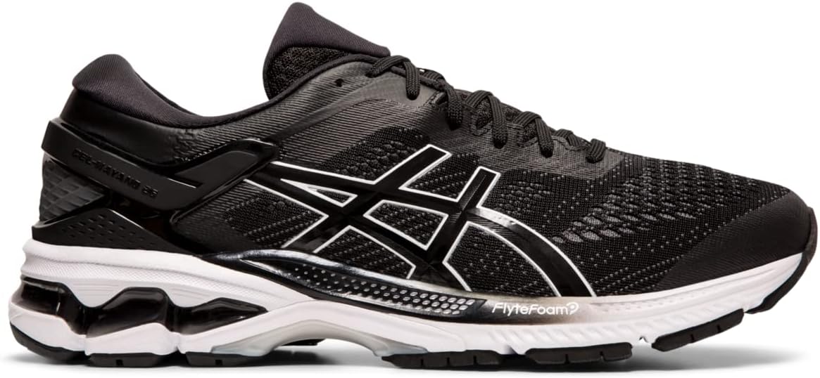 ASICS Men's Gel-Kayano 26 Running Shoes 8 Wide Black/White