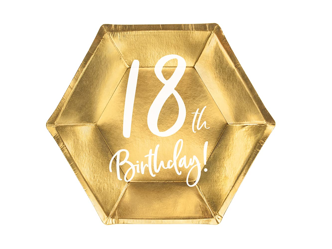 Gold 18th Birthday Party Paper Plates Partyware Tableware 20cm x 6