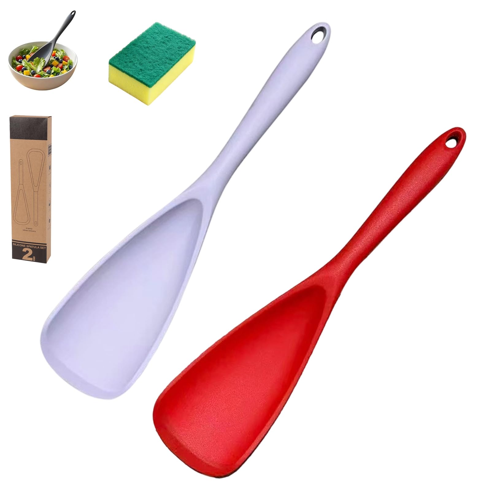 Spatule multifonction Femmekin lot de 2 cuillères cuisine pour racler et mélanger