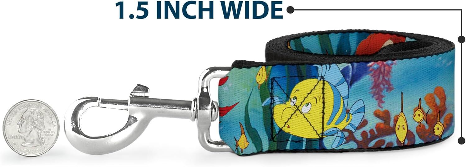 Dog Leash Ariel Sebastian Flounder Scene2 4 Feet Long 1.5 Inch Wide