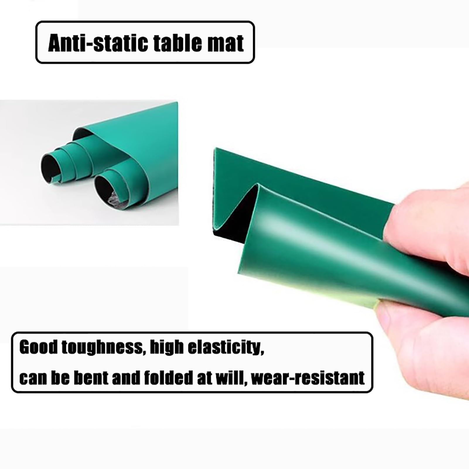 Antistatische Matte für Werkbank, 2 mm dicke Gummi-Lötmatte, verhindert statische Aufladung für elektronische Reparaturgeräte (60 x 120 cm)