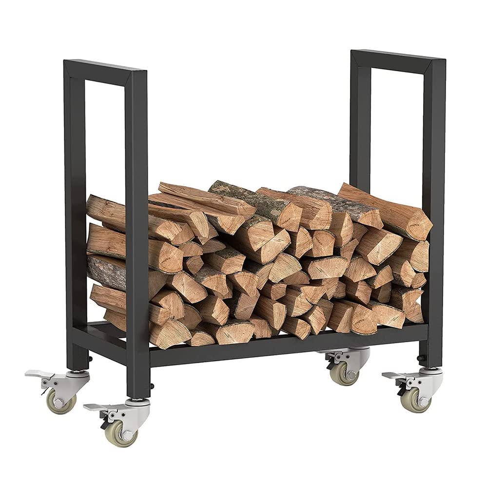 Amazon | Jumei 薪ストッカー 薪棚 キャスター付き 幅65cm 耐荷重150kg  