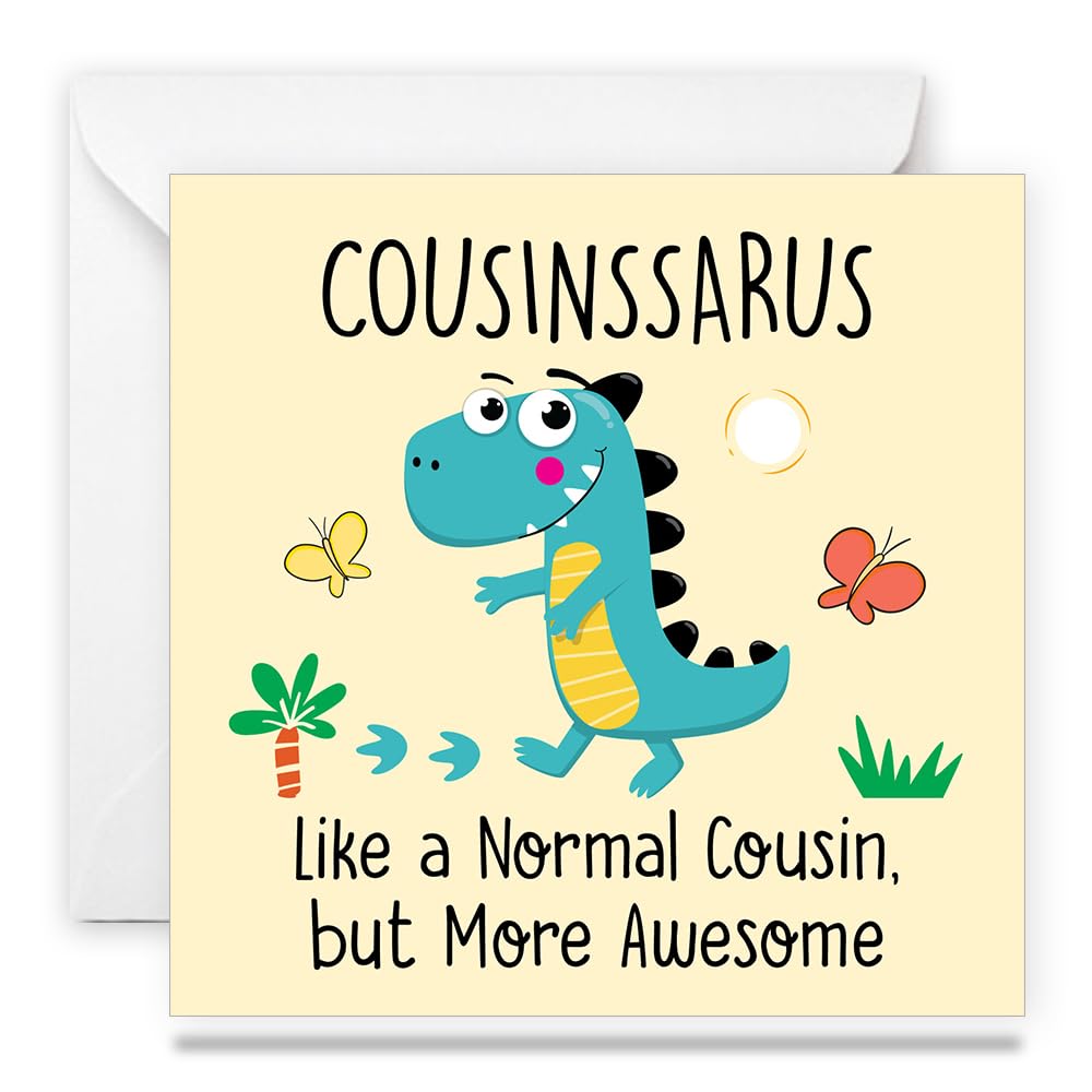 Papa PrintsFunny Cousin Birthday Card Female Cousinsarus Birthday Cards for Men Birthday Cousin Card Girl From Relatives Funny Birthday Card (145 x 150 mm) with white envelope