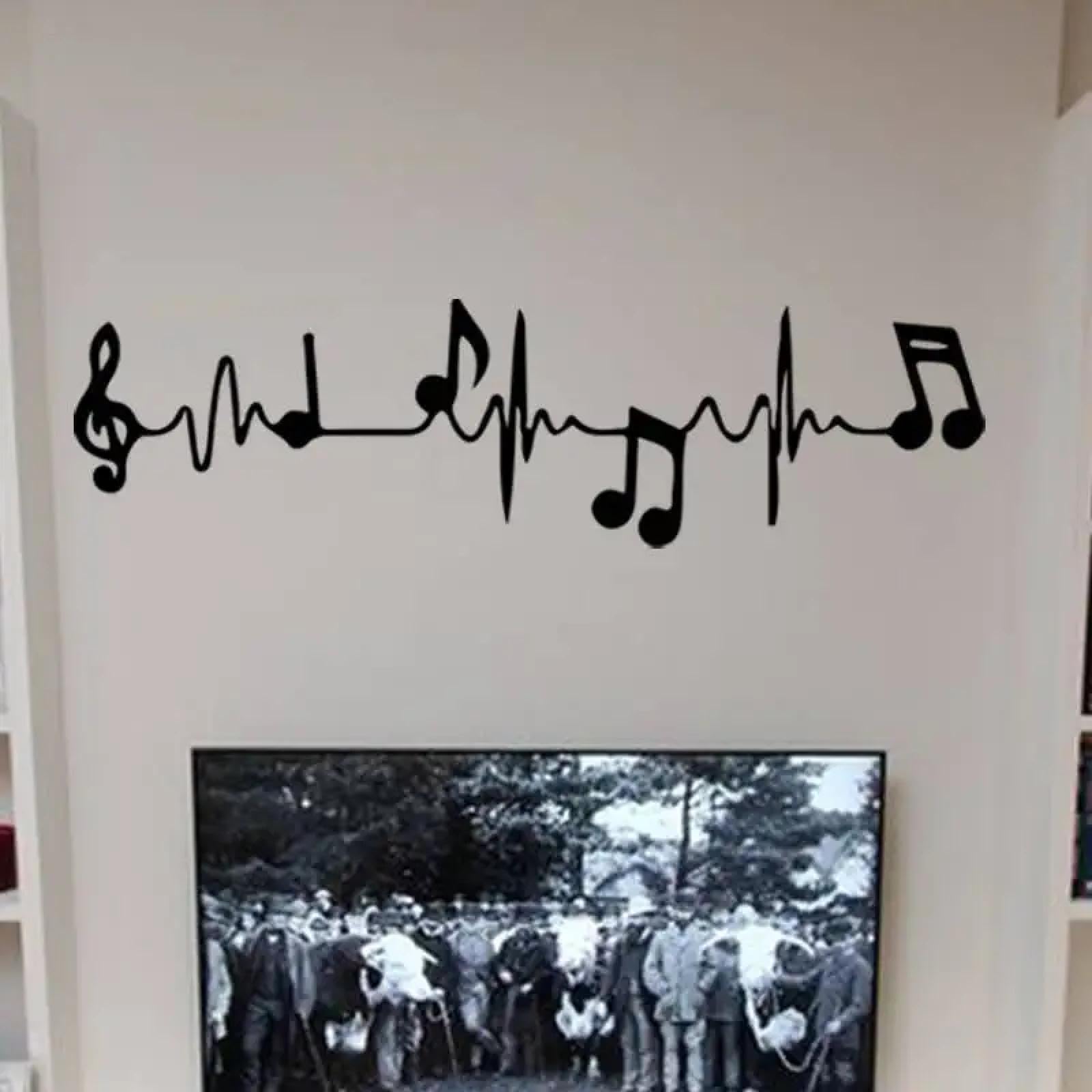 WEIMEIJIE Music, Piano Notes, Electrocardiogram, Art Wall Decals, Living Room, Bedroom Background Wall, Window Stickers