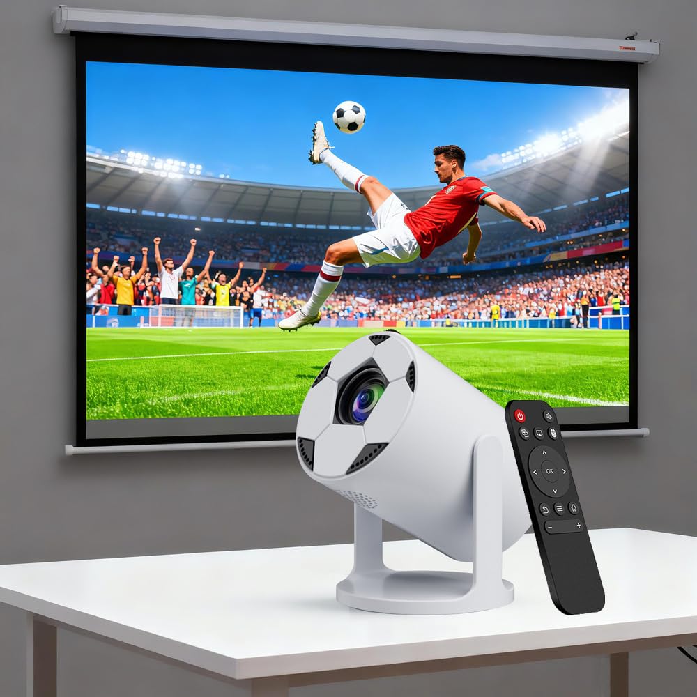 HY300 PRO Mini videoproiettore, supporto 4K 1080P, con Android 11, WiFi 6, Bluetooth 5.0, supporta Airplay & Miracast, proiettore portatile domestico e esterno, proiettore con trape automatica (S2)
