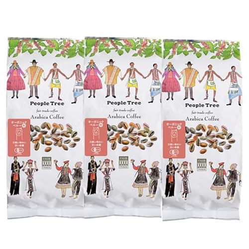 3個セット ピープルツリー PeopleTree オーガニック コーヒー 粉 レギュラー 160g ペルー フェアトレード 有機JAS 中煎り フルーティー マイルド 無添加
