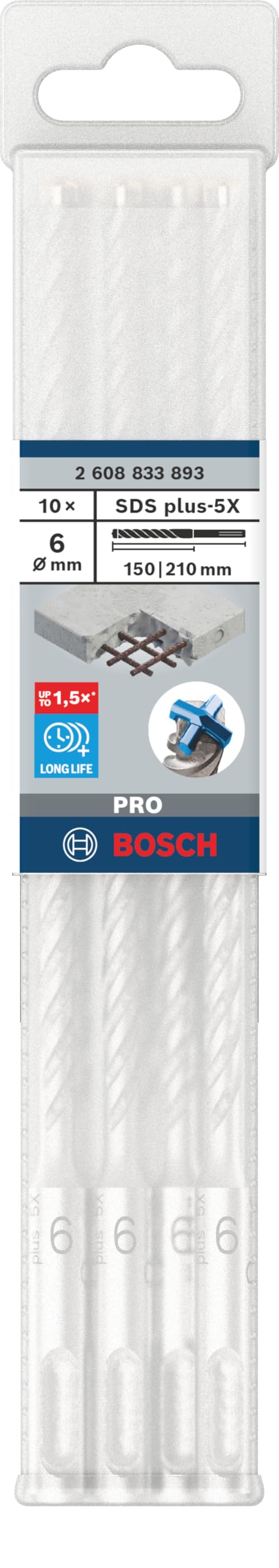 Bosch 10x Broca para martillo PRO SDS plus-5X