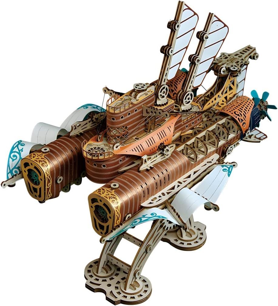 Drewniane puzzle 3D dla dorosłych, zestawy modeli statków kosmicznych, zestawy mechaniczne drewniane puzzle DIY, edukacyjne łamigłówki DIY, kreatywna ozdoba na biurko jako prezent.